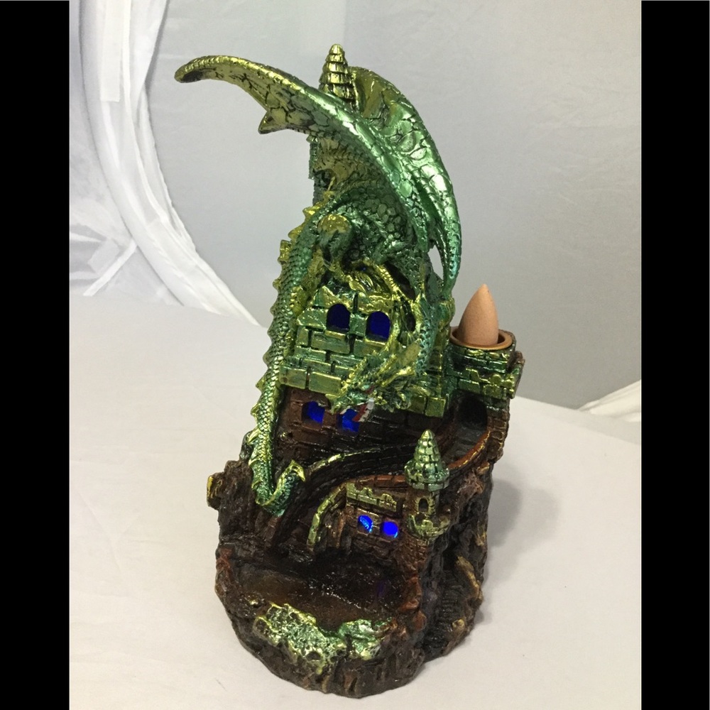 Green Dragon Castle Backflow Incense Cone Burner
